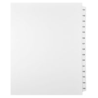 Mark Maker Legal Exhibit Index Tab Set of White Single Tabs, 1/15th Cut, Letter Size, No Holes, Number 151 - 165-White Single Tabs, 1/15th Cut