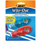 BIC Wite-Out Micro Correction Tape - Assorted Colours - 2 Pack-Compact size correction tape