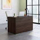 Sauder 47"W Affirm Desk - Noble Elm-   Cord management system with two desk top grommet holes to keep your desk clutter free