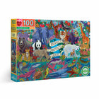 eeBoo Planet Earth Puzzle - 100 Pieces-Puzzle size is 27" x 18" when finished