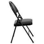 Flash Furniture HERCULES Series Ultra-Premium Triple Braced Black Vinyl Metal Folding Chair with Easy-Carry Handle-1'' Thick Foam Padded Seat