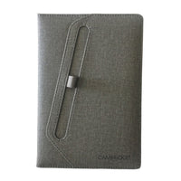 Cambridge Fabric Notebook with Pen Loop - 8-1/10" x 5-3/5" - Light Grey-8"W x 5-1/2"H sized white sheets