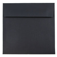 JAM Paper 6.5 x 6.5 Square Envelopes, Black Linen Recycled, 100 Pack (v01211g)-Black