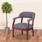 Flash Furniture Grey Fabric Luxurious Conference Chair with Accent Nail Trim - Grey Fabric-Silver Nailhead Trim
