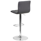 Flash Furniture Contemporary Tufted Grey Vinyl Adjustable Height Barstool with Chrome Base-Button Tufted Covering
