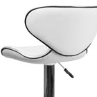 Flash Furniture Contemporary Cozy Mid-Back White Vinyl Adjustable Height Barstool with Chrome Base-CA117 Fire Retardant Foam