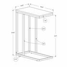 Monarch Specialties 3253 Accent Table - Dark Taupe With Chrome Metal-Its chromed metal base provides sturdy support along with a fashionable touch that will suit any decor