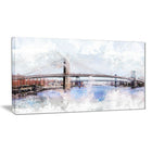 Designart Bridge Cityscape Canvas Art Print, 4 Panels, (PT3318-32-16)-Print