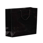 Jam Paper Gift Bags with Rope Handles - Large Horizontal - 13" x 10" x 5" - Black Glossy - 100 Pack-Color: Black
