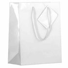 JAM Paper Glossy Gift Bags with Rope Handles - Medium - 8 x 10 - White - 3 Bags/Pack-Color: White Glossy: Make your gift stand out with shiny colourful gift bags.