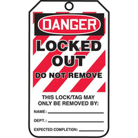 Lockout Safety Tags, Danger; Locked out do not remove, SAU810-Language - English