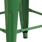 Flash Furniture 24" High Backless Green Metal Indoor-Outdoor Counter Height Stool with Square Seat-Stacks 4 to 8 High