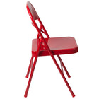 Flash Furniture HERCULES Series Double Braced Metal Folding Chair - Red-Riveted Steel Components