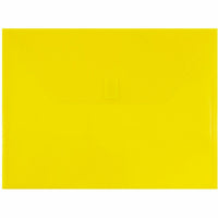 JAM Paper Plastic Envelopes with Hook & Loop Closure - Letter Booklet - 9 3/4" x 13" - Yellow - 12 Pack-Colour: Yellow 