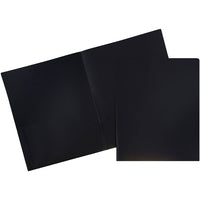 JAM Paper Plastic 2 Pocket School POP Folders, Black, 96 Pack-Black