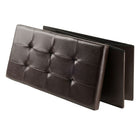 Winsome Ashford 15" x 29.9" Ottoman with Storage, Faux-Leather, Espresso (92627)-Espresso finish & made with faux-leather