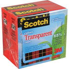 Scotch Plant Based Transparent Boxed Tape, 19mm x 22.8m, 2/Pack-A greener alternative to the classic, Scotch Transparent glossy finish tape