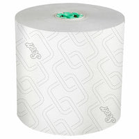 Scott Pro High-Capacity Hard Roll Towels - with Elevated Design and Absorbency Pockets - for Green Core Dispensers - White - 6 Pack-1150'/Roll