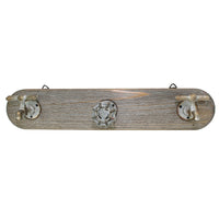 Cathay Importers Rustic 3 Faucet Wall Decor, Grey Wash (EC-09-0720)-19.5"W x 4"D x 4"H