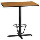 Flash Furniture Laminate 24"W x 42"L X-Base Table, Natural (XUNT2442T230B3F)-Bar height hospitality table