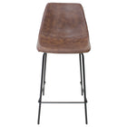 My Home My Living Vintage Faux Leather Counter Stool - Brown - 2 Pack-Sturdy black powder coated steel legs and footrest