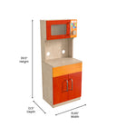 Flash Furniture Bright Beginnings Commercial Grade Greenguard Certified Wooden Children's Kitchen Cabinet with Microwave-Knobs Turn for Interactive Play