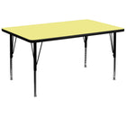 Flash Furniture 36''W x 72''L Rectangle Activity Table with Thermal Fused Top and Height Adjustable Pre-School Legs, Yellow-Yellow Laminate
