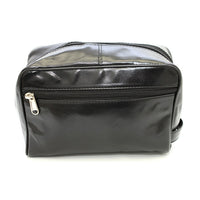 Ashlin Payton Top Zippered Shave Bag, Black-Hand crafted in luxurious materials with water resistant lining