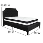 Flash Furniture Brighton Full Size Tufted Upholstered Platform Bed with Pocket Spring Mattress - Black Fabric-Black Fabric Upholstery