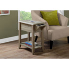 Monarch Specialties 3198 Accent Table - 23"H/Dark Taupe With A Glass Holder-Handy built in drop down dual cup/glass holder while reading or watching tv