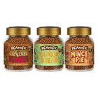 Beanies Festive Flavour Instant Coffee Assortment - 3 Pack-Low calorie and sugar free, this selection includes Christmas pudding, gingerbread, and mince pies flavours
