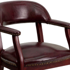 Flash Furniture Oxblood Vinyl Luxurious Conference Chair with Accent Nail Trim & Casters-Contoured Cushions