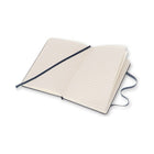 Moleskine Classic Ruled Hard Cover Notebook with Pocket, Sapphire Blue, 3.5" x 5.5"-Glued binding lays flat