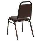 Flash Furniture HERCULES Series Trapezoidal Back Stacking Banquet Chair with Copper Vein Frame - Brown Vinyl-Trapezoidal Back Design