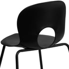 Flash Furniture HERCULES Series Designer Black Plastic Stack Chair with Black Frame-Black Powder Coated Frame Finish with Plastic Floor Glides