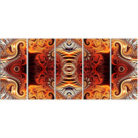 Designart Gold and Silver Reflection 5-Panel Modern Canvas Art Print, (PT3083-401)-Print