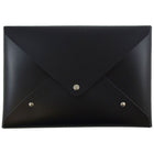 JAM Paper Italian Leather Clutch Portfolio with Snap Closure, Medium, 6 1/8 x 9, Black-Invitation Envelope