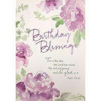 Rosedale 5-1/2" x 8" Birthday Blessing Greeting Cards And Envelopes, 12 Pack (15813)-Printed on premium uncoated card stock