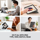 Logitech Combo Touch Backlit Keyboard Case for Apple 12.9" iPad Pro (5th Gen) - Oxford Grey-Do it all with Combo Touch: Four versatile use modes allow you to type, sketch, view and read without ever having to remove your iPad Pro from the keyboard case
