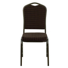 Flash Furniture HERCULES Series Crown Back Stacking Banquet Chair in Brown Patterned Fabric - Gold Vein Frame-Multipurpose Banquet Chair