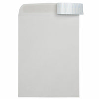JAM Paper Open End Catalog Envelopes with Peel and Seal Closure - 9" x 12" - Light Grey - 25 Pack -Colour: Light Grey