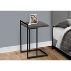 Monarch Specialties 3634 Accent Table - 25"H/Grey/Black Metal-Sturdy black metal base rises above the tabletop to form a handle that can be used to carry this lightweight table as needed in a living room or bedroom, or any room in need of a small side table