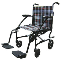 Drive Medical Fly Lite Ultra Lightweight Transport Wheelchair, Black-Black Frame, Aluminum