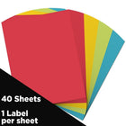 JAM Paper Full Page Labels, Sticker Paper, 8.5" x 11", Bright Assorted Colours, 40 Pack (337628assrt)-1 label per sheet