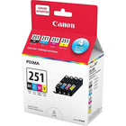 Canon CLI-251 Black & Colour Ink Cartridges Value Pack (6513B009)-Includes one each of Black, Cyan, Magenta, and Yellow