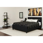 Flash Furniture Tribeca Twin Size Tufted Upholstered Platform Bed in Black Fabric with Memory Foam Mattress-Panel Headboard