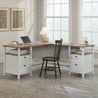 Sauder 65"W Cottage Road L-Desk - White- Four drawers feature full extension slides