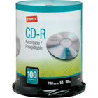 Staples CD-R 52x 700MB/80min, 100 Pack-Use CD-R media for storing presentations, streaming videos, multimedia, CAD packages, music, and much more
