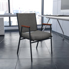 Flash Furniture HERCULES Series Heavy Duty Stack Chair with Arms - Grey Fabric-CA117 Fire Retardant Foam
