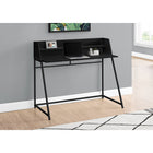 Monarch Specialties 7547 48" Computer Desk - Black/Black Metal-Sturdy metal base in a black finish provides stability and features trapezoid-shaped legs for a sleek, contemporary look